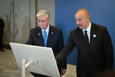Тоқаев пен Ильхам Әлиев Транскаспий талшықты-оптикалық байланыс желісін іске қосты