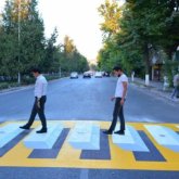 Шымкент қаласында 3D форматындағы алғашқы жаяу жүргінші жолы пайда болды