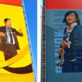 Елордада Нұрғиса Тілендиев пен Батырхан Шүкеновке мурал салынды