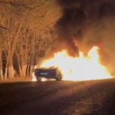 «Алматы-Қорғас» тас жолында екі автокөлік соқтығысып, жанып кетті