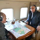 Президент Батыс Қазақстан облысының су басқан аумақтарын тікұшақпен аралады