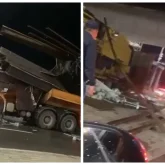 Астанада жүк көлігі LRT бағанына соғылып, 3 адам зардап шекті (ВИДЕО)