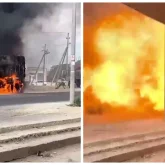 Маңғыстау облысында көшеде қоқыс таситын көлік өртеніп, жарылыс болды (ВИДЕО)