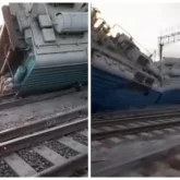 Ақмола облысында электровоз бен жүк вагондары рельстен шығып кетті (ВИДЕО)