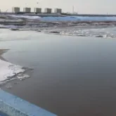 Ақтөбе облысында Жем өзені арқылы өтетін көпірдің маңайын су басты (ВИДЕО)