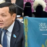 «Сабақ болады»: Абзал Құспан арабша жазылған туға қатысты дауға пікір білдірді (ВИДЕО)