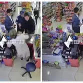 Ақтаудағы дүкендердің бірінде ер адам сатушыны соққыға жыққан (ВИДЕО)