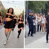 Алматы көшесінде ерсі би билеген бір топ қыз ұсталды (ВИДЕО)