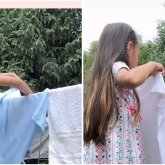 «Үй шаруасын үйренуде»: Анасына көмектескен Жазира Байырбекованың қызы көпшілікті сүйсінтті