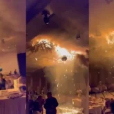 Қазығұртта дәл тойдың үстінде отшашудан өрт шыққан (ВИДЕО)