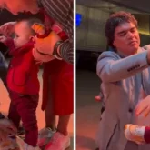 Әнші Кенжебек баланың тұсауын кесіп, оған қомақты ақша сыйлады (ВИДЕО)