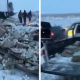 Маңғыстауда йогурт тиелген жүк көлігі аударылып, жүргізуші тауарды тегін таратқан