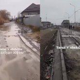 Таразда бірнеше көшенің тұрғындары батпақ кешіп жүр (ВИДЕО)