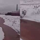 Макинск қаласында арықпен аққан «қызыл су» тұрғындарды алаңдатып отыр