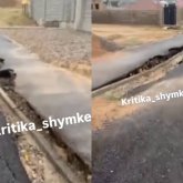 Шымкентте жаңа төселген жолдар опырылып жатыр (ВИДЕО)