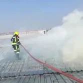 Алматы маңында салынып жатқан 3 қабатты ғимарат өртке оранды (ВИДЕО)
