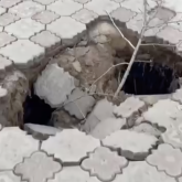 Петропавлда тротуарлар опырылып кеткен