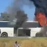 Орал — Қаратөбе бағытындағы автобустан жолда өрт шықты