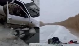 Атырауда балық аулау кезінде көлік суға батып кетті (ВИДЕО)