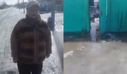 Семейде жаңа асфальттың кесірінен үйлерді су басты