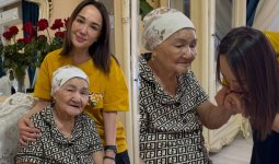 «Көзіме жас келді»: Ләйлә Сұлтанқызы марқұм Батырхан Шүкеновтің анасына арнайы барды (ФОТО)