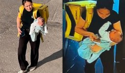 Алматыда сәбиімен курьер болып жүрген әйелдің жаңа кадрлары тарады