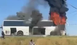 Орал — Қаратөбе бағытындағы автобустан жолда өрт шықты