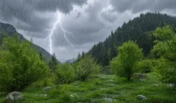 Жаңбыр, найзағай: Еліміздің барлық өңірінде дауылды ескерту жарияланды