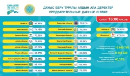 Құрылтай сайлауы:  8,2 млн-нан астам адам дауыс беріп үлгерді