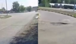 Бір жыл бойы бітелмеген шұңқыр: Семей тұрғындары әкімдіктен жолды жөндеуді талап етті