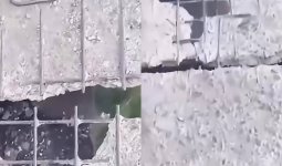 Бетоны опырылып, темірі ғана қалған: Петропавлдағы жаяу жүргіншілер көпірі жұртты шошытты