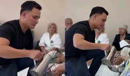 «Одан кішірейіп кетпейсің»: Әли Оқапов қайын жұртында үлкендерге қызмет көрсетті (ВИДЕО)