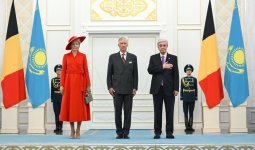 Президент Бельгиялықтар королі Филипп пен Матильда патшайымды Ақордада қарсы алды