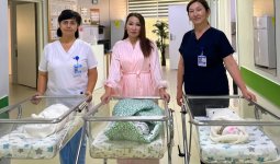 Шымкентте екі рет егіз босанған 36 жастағы әйел үшемді дүниеге әкелді