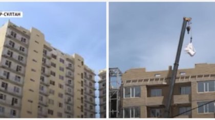 Елордада «ақшасы желінген» жеделсаты көпқабатты үйдің сыртына салынып жатыр