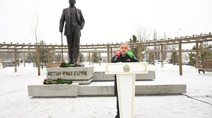 Алматыда Мұстафа Кемал Ататүріктің құрметіне ескерткіш орнатылды