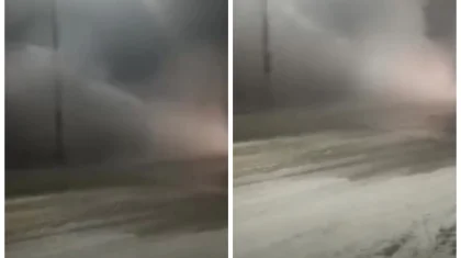 Рудныйда жылу құбыры жарылып, үйлер жылусыз қалды (ВИДЕО)