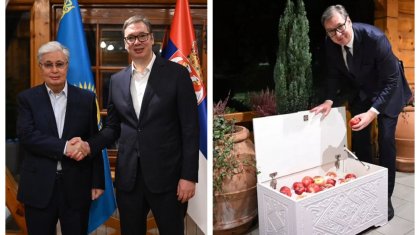 Сербия президенті Тоқаев сыйға тартқан әйгілі Алматы апортын көрсетті