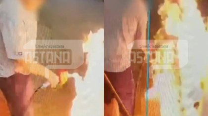 Өскеменде ер адам оттықпен ойнап тұрып, көлігін өртеп жіберді (ВИДЕО)