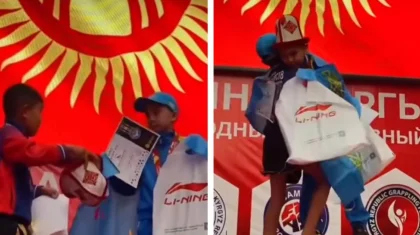 «Жүрек елжірейді»: Қазақ спортшысына құрмет көрсеткен қырғыз баласы елді сүйсінтті (ВИДЕО)