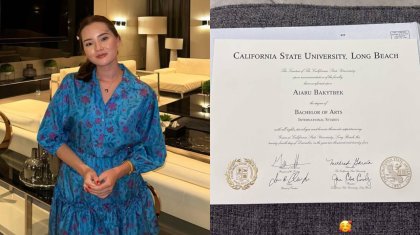 «Дипломын алса да былқ етпейді»: Баян Алагөзованың қызы «Калифорния» университетін бітірді