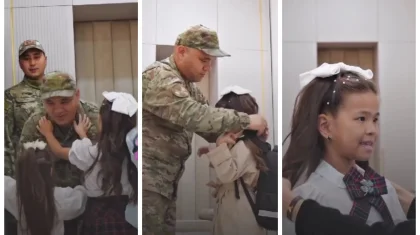 «Бүгін бізге ол жетіспеді»: Марқұм өрт сөндіруші Асқар Забикулиннің қызын алғашқы қоңырауға әріптестері алып барды (ВИДЕО)