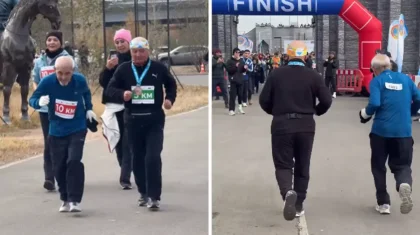 Астанада марафонға қатысқан 82 жастағы қария жұртты таңғалдырды (ВИДЕО)