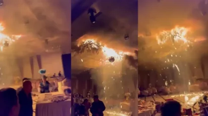 Қазығұртта дәл тойдың үстінде отшашудан өрт шыққан (ВИДЕО)