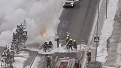 Астанада автокөлік жанып кетті