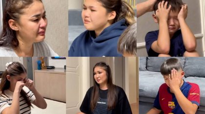 «Әкелеріне өкпелері бар»: Тұрсынбектің балалары ағыл-тегіл жылап қалды (ВИДЕО)