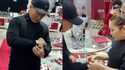 «Мұқтаж жанға бермей ме»: Сәкен Майғазиев бриллиантпен көмкерілген алтын сағатты тегін алды (ВИДЕО)