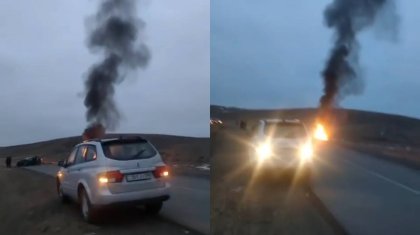 Қарағандыда инкассаторлық көлік өртеніп, жүргізуші көз жұмды (ВИДЕО)