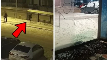 Астанада ер адам аялдамадағы шыныны теуіп сындырған (ВИДЕО)