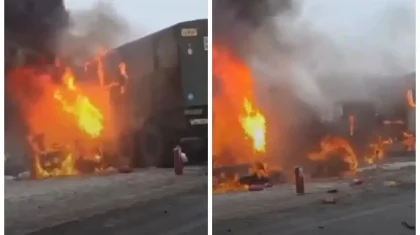 Қызылордада 23 әскери қызметкер мінген көлік апатқа ұшырады (ВИДЕО)